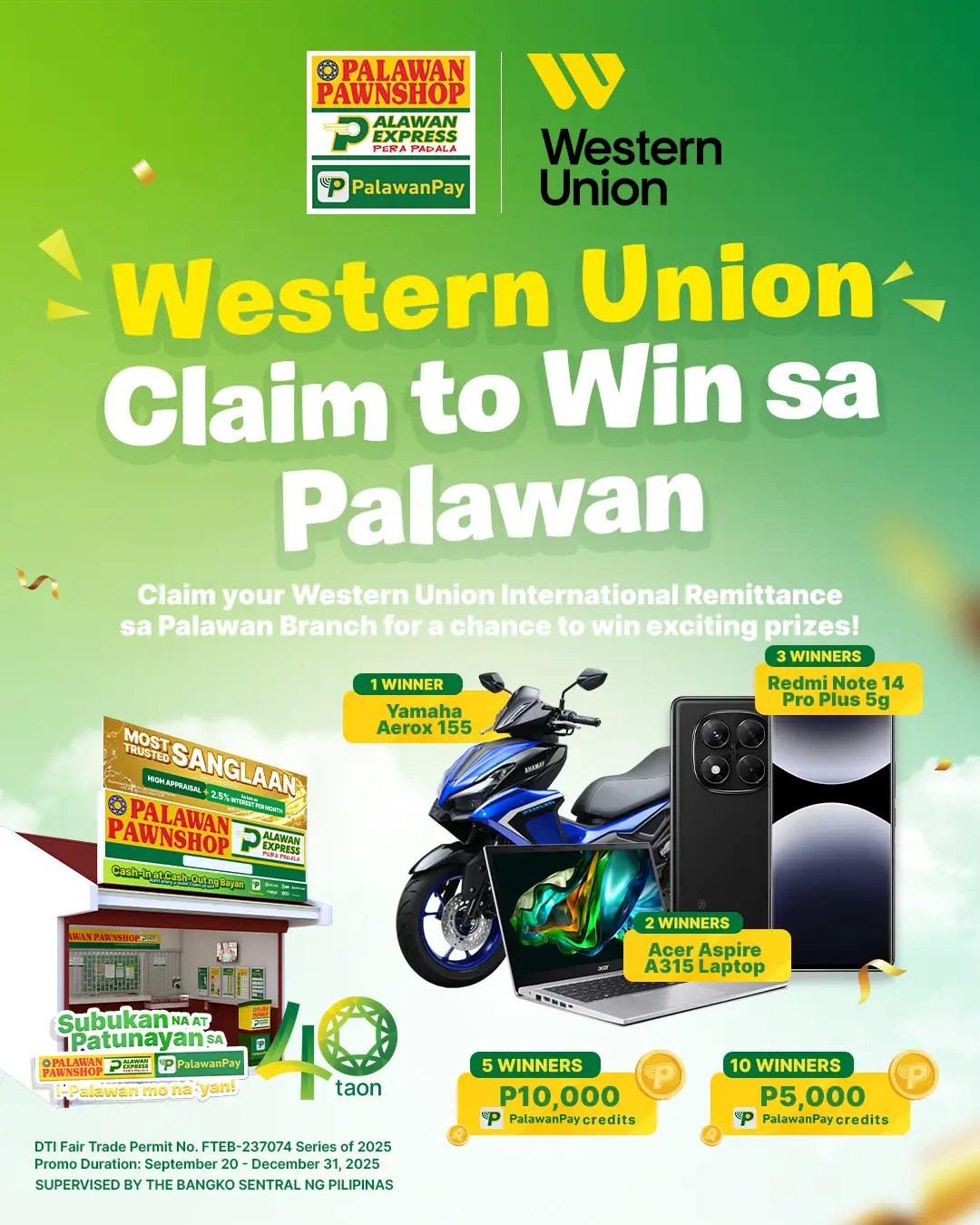 western union claim to win sa palawan promo