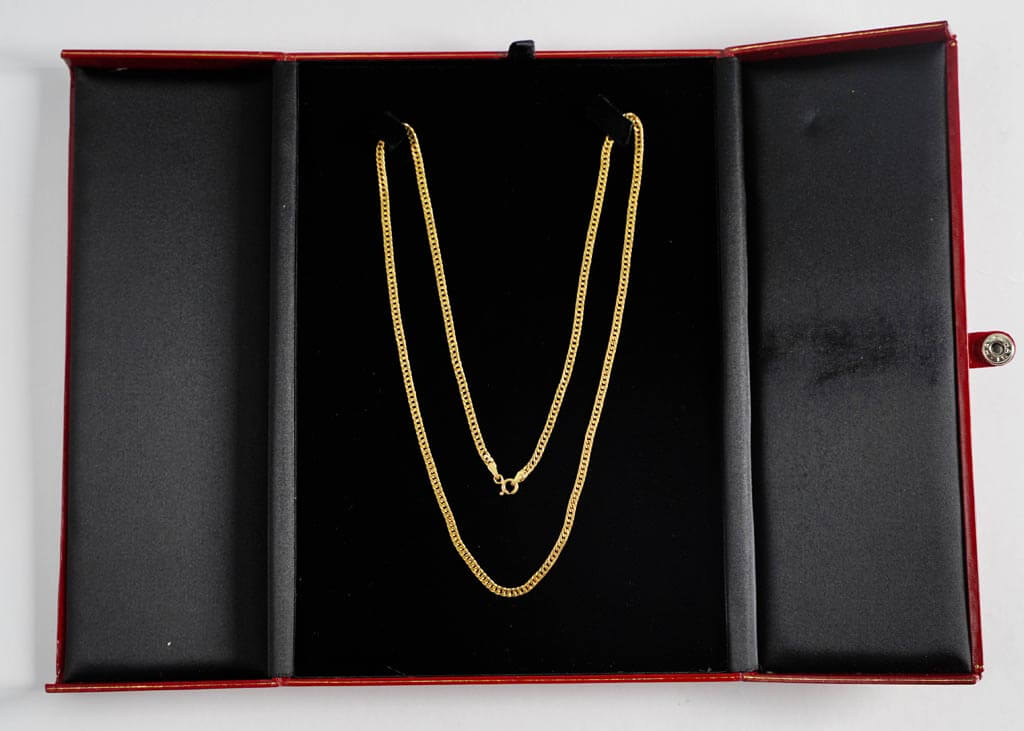 Gold double chain necklace