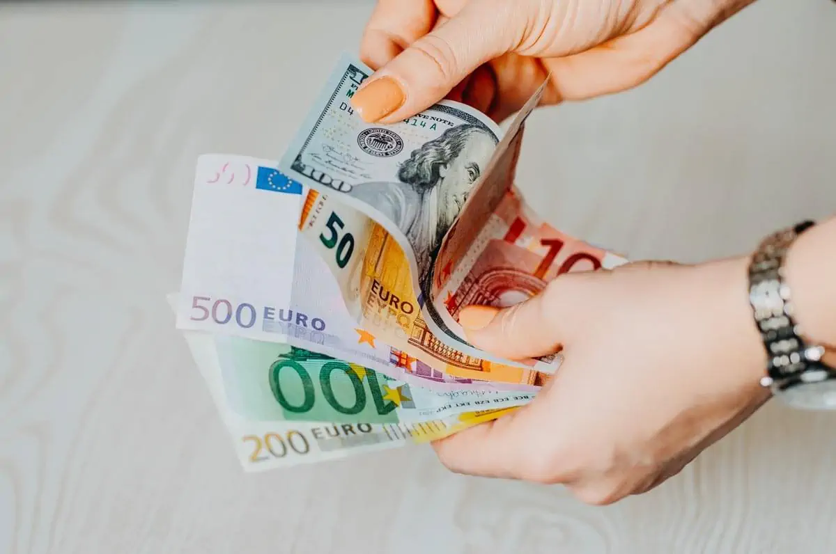 person-holding-100-euro-bill